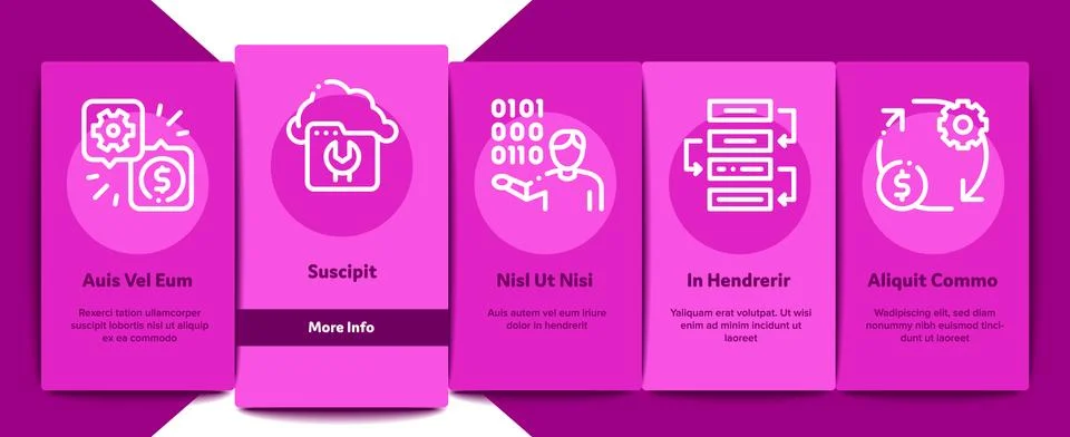 It Manager Developer Onboarding Elements Icons Set Vector Stock Illustration