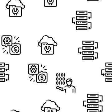 It Manager Developer Seamless Pattern Vector Illustrazione stock
