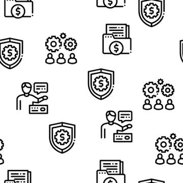 It Manager Developer Seamless Pattern Vector Stock Illustration