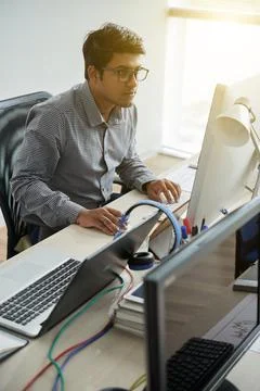 IT manager developing the website Foto stock
