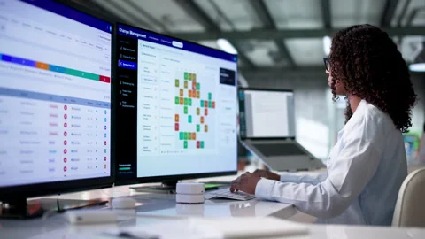 IT Manager Reviewing Risk Assessment Dashboard Stock Footage 340405916