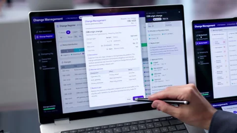 IT Manager Reviews Risk Assessment Scores Stock Footage 339890312
