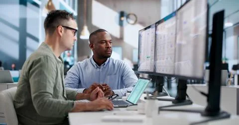 IT Managers Review Cloud Document System For Secure Business Workflow Automat Stock Photos