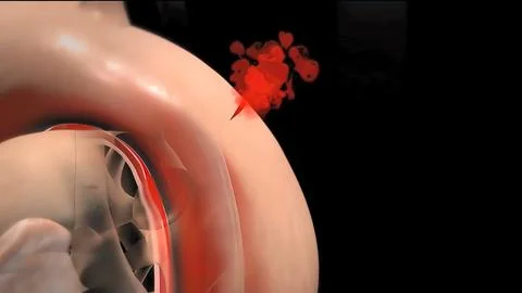 It may affect the left ventricle, aorta, aortic valve, or mitral valve. Stock Illustration