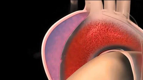 It may affect the left ventricle, aorta, aortic valve, or mitral valve. Stock Illustration