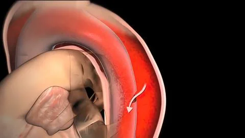 It may affect the left ventricle, aorta, aortic valve, or mitral valve. Stock Illustration