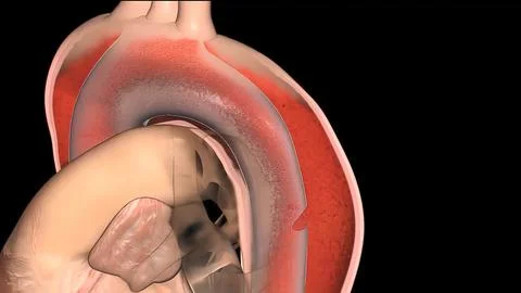 It may affect the left ventricle, aorta, aortic valve, or mitral valve. Stock Illustration