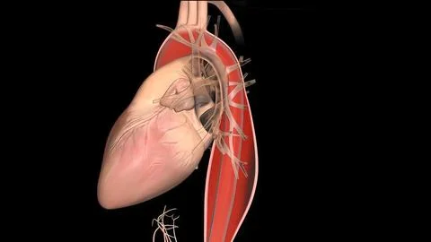 It may affect the left ventricle, aorta, aortic valve, or mitral valve. Stock Illustration