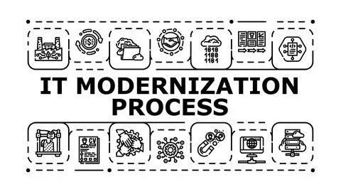 It modernization process banner icon vector illustration Stockillustratie