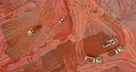 It is necessary this object to prepared by an excavator loading earth dump Video stock 221998265