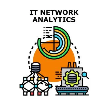 It network analyzing data processing and optimization Stock Illustration