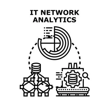 It network analyzing data processing and optimization 스톡 일러스트