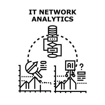 It network analyzing, data processing, artificial intelligence concept イラスト素材
