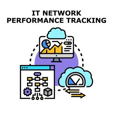 It network performance tracking managing data analytics イラスト素材