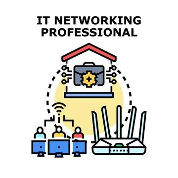It networking professional ensuring digital connectivity for remote work イラスト素材