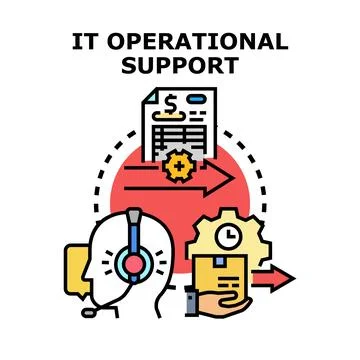 It operational support providing technical assistance concept 库存插图