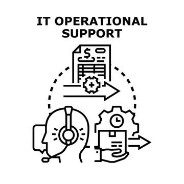 It operational support providing technical assistance concept Stock Illustration