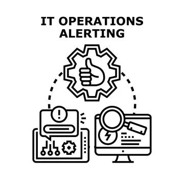 It operations alerting concept for system administration Stock Illustration