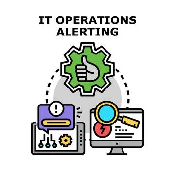 It operations alerting concept for system administration Stock Illustration