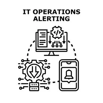 It operations alerting system with mobile notifications Stock Illustration