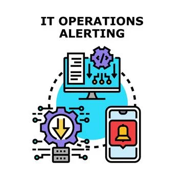 It operations alerting system with mobile notifications Stock Illustration
