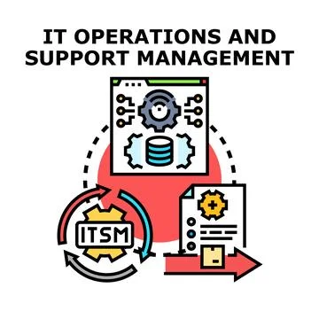 It operations and support management cycle concept 스톡 일러스트