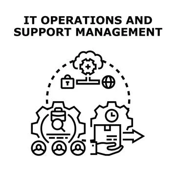 It operations and support management concept illustration Stock Illustration