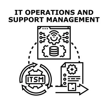 It operations and support management cycle concept Stock Illustration