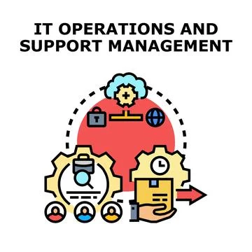 It operations and support management concept illustration Stock Illustration