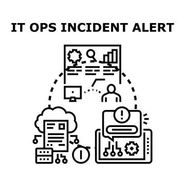 It operations incident alert vector concept Stockillustratie