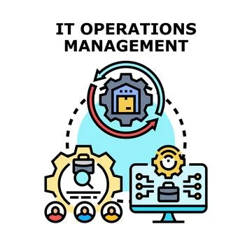 It operations management cycle implementing digital technology Stock Illustration