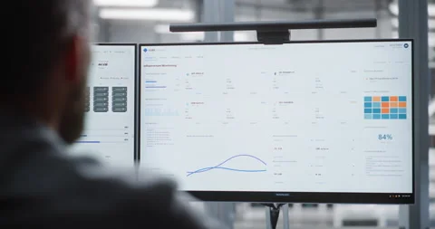 IT Operator Resolving DDoS Disruption Through Live Network Security Monitoring Stock Footage 344966170