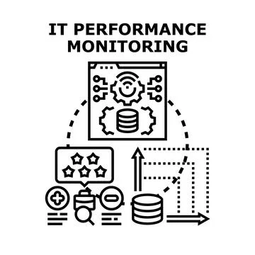 It performance monitoring system optimization process illustration Stock Illustration