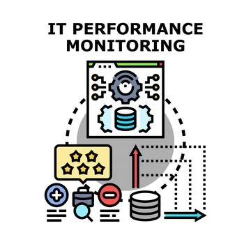 It performance monitoring system optimization process illustration Stock Illustration