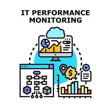 It performance monitoring system optimizing business analysis 스톡 일러스트