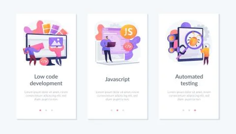 IT product development process webpage template.. Stock Illustration