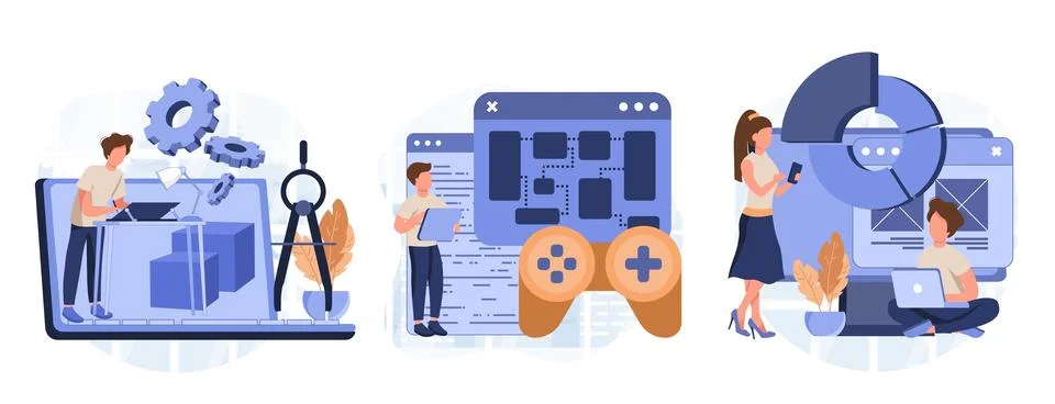 IT profession collection 库存插图