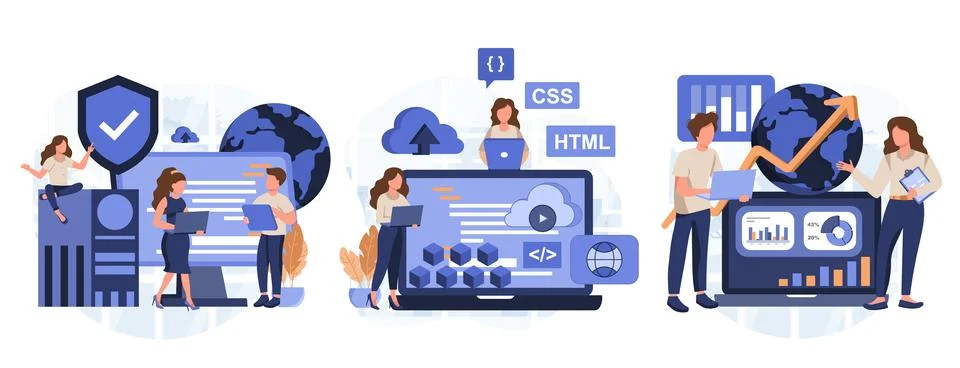 IT profession collection Illustrazione stock