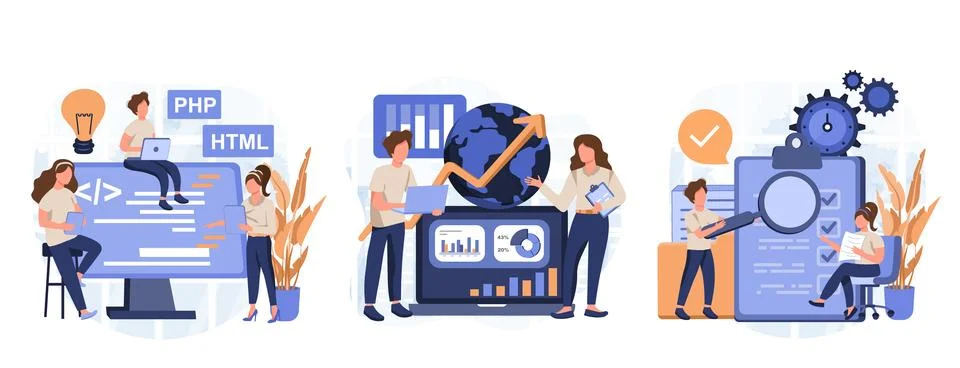 IT profession collection 스톡 일러스트