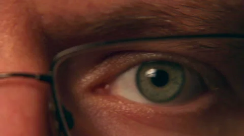 IT Professional Eye Closeup with Glasses Tracking Shot Stock-Footage 57285091