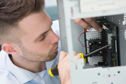 It professional fixing computer problem Stock Photos