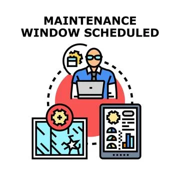 It professional managing system maintenance planning Illustrazione stock