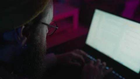 IT Professional Programmer man is typing code. Developer at work at computer Stock Footage 236188148