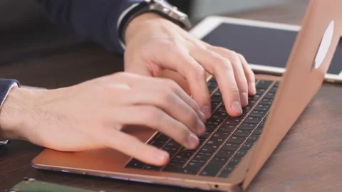 IT professional programmer is working on computer in dark office room Stock Footage 124519247