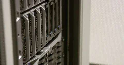 IT professional replace blade server in large datacenter Stock Footage 71436346
