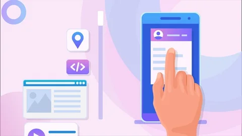 IT professionals developing a user interface for a mobile app on a smart phone Stock Footage 129003518