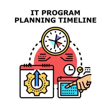 It program planning timeline management development process イラスト素材