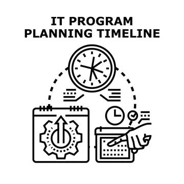 It program planning timeline management development process Stock Illustration