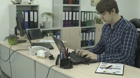 It Programmer Are Working On Computers In A Bright Office Room Stock Footage 75614054