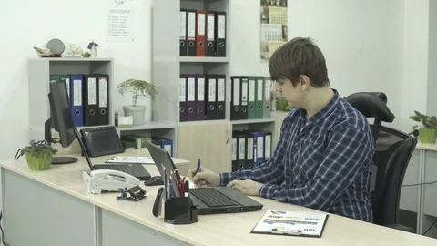 It Programmer Are Working On Computers In A Bright Office Room Stock Footage 75614229